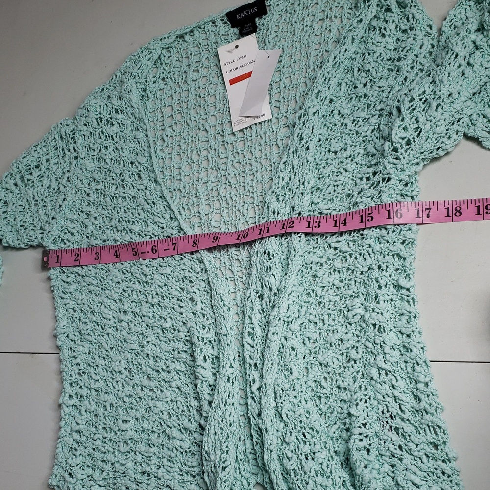 NEW Kaktus Open Knit Soft Open Front Long Sleeves Cardigan Size S/M Beachy - Picture 12 of 16
